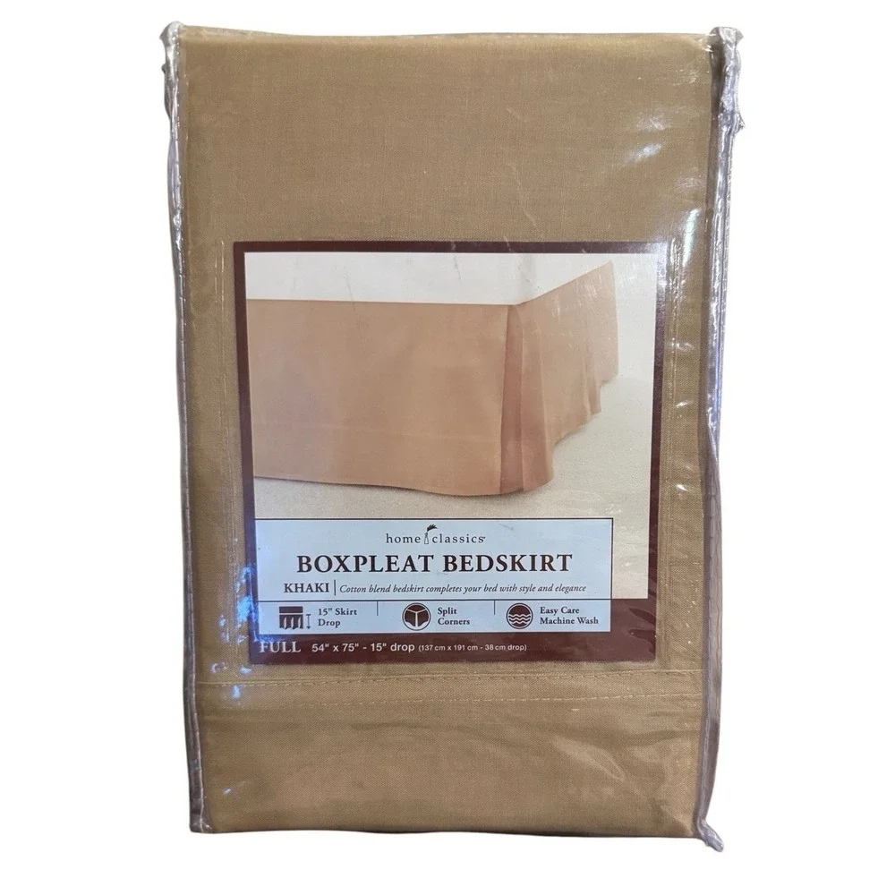 Home classics Boxpleat Bedskirt Tan Full Size New In Package
